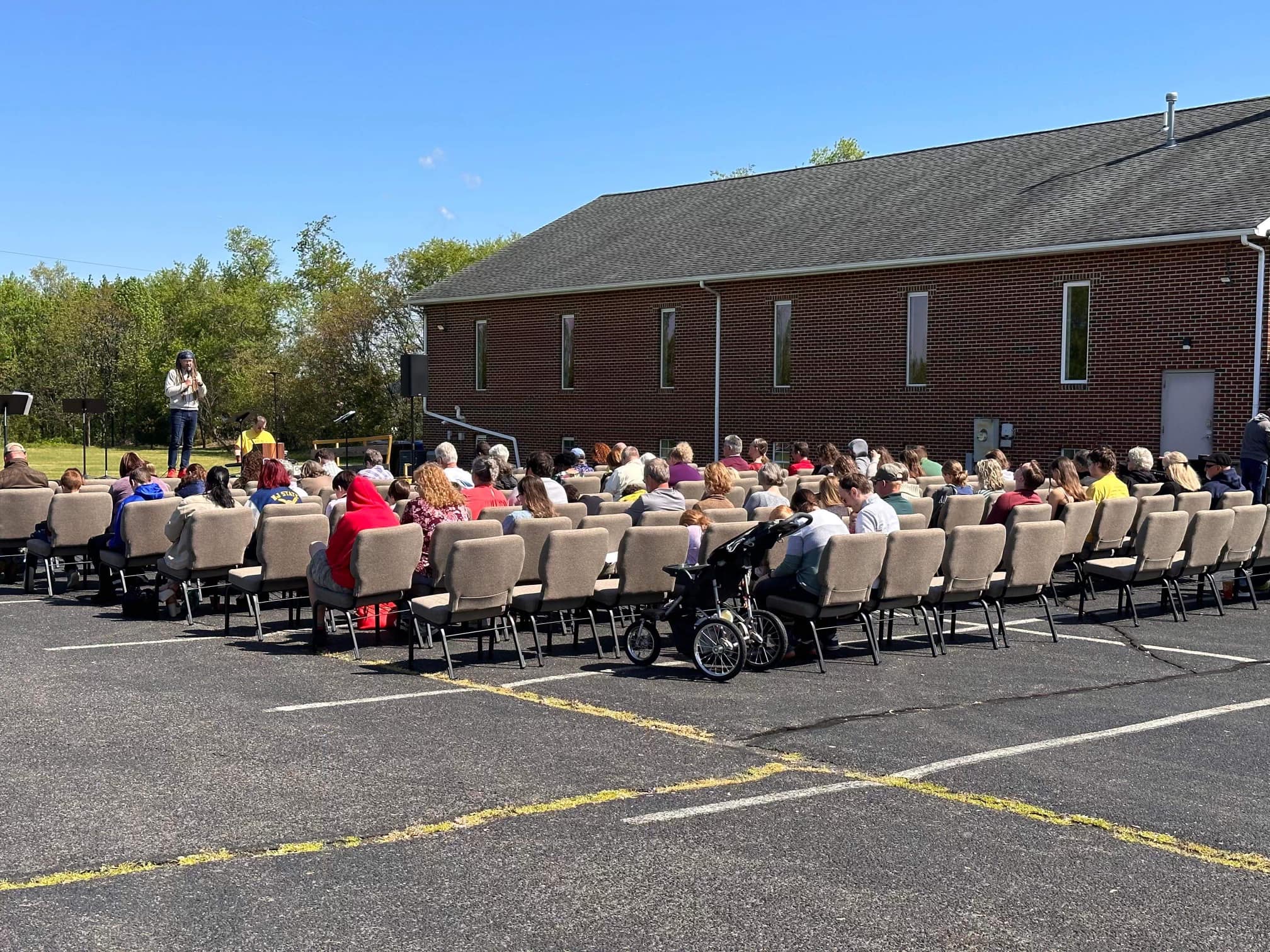 Grace Church gathered for a Sunday outdoor service