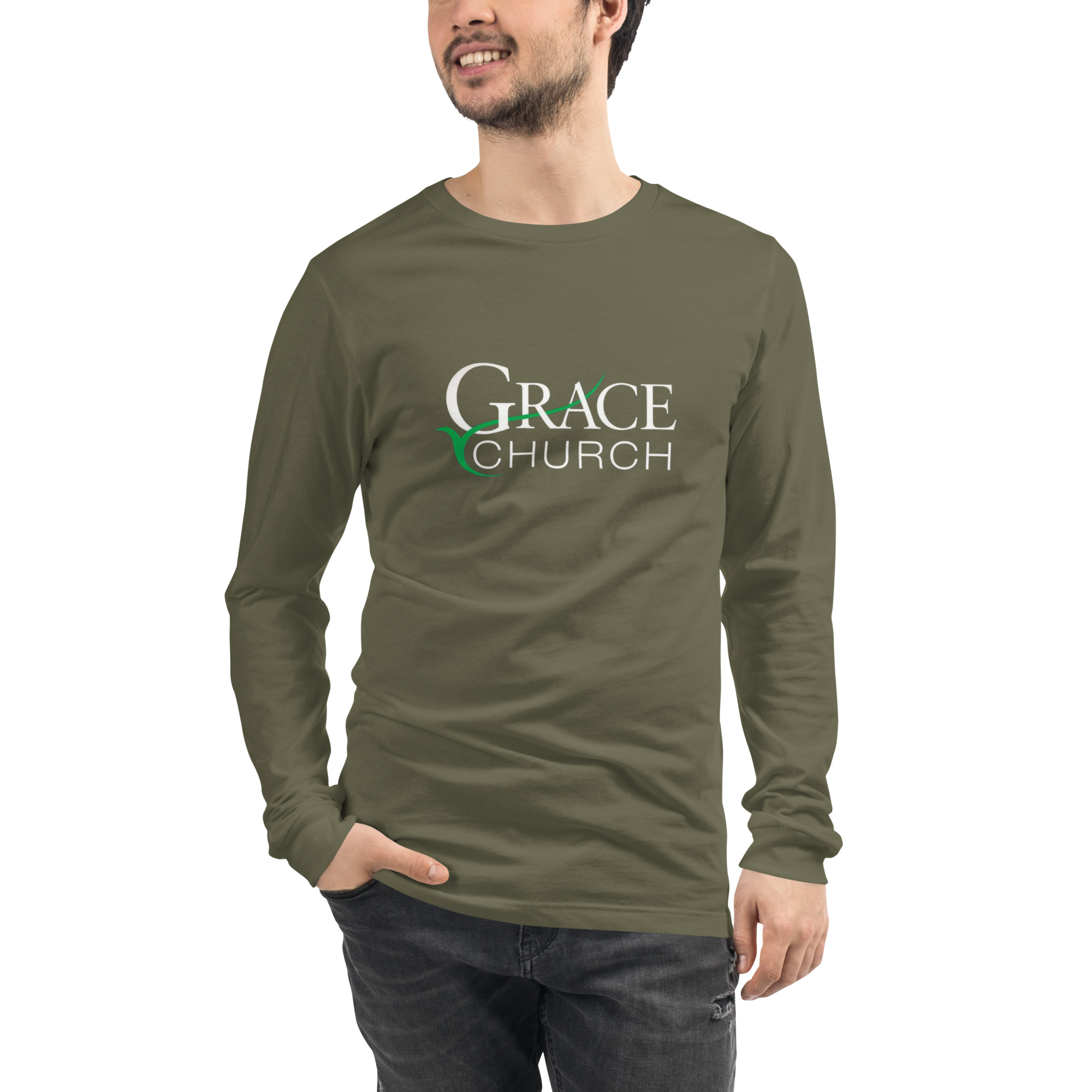 Unisex Long Sleeve Tee — Military Green
