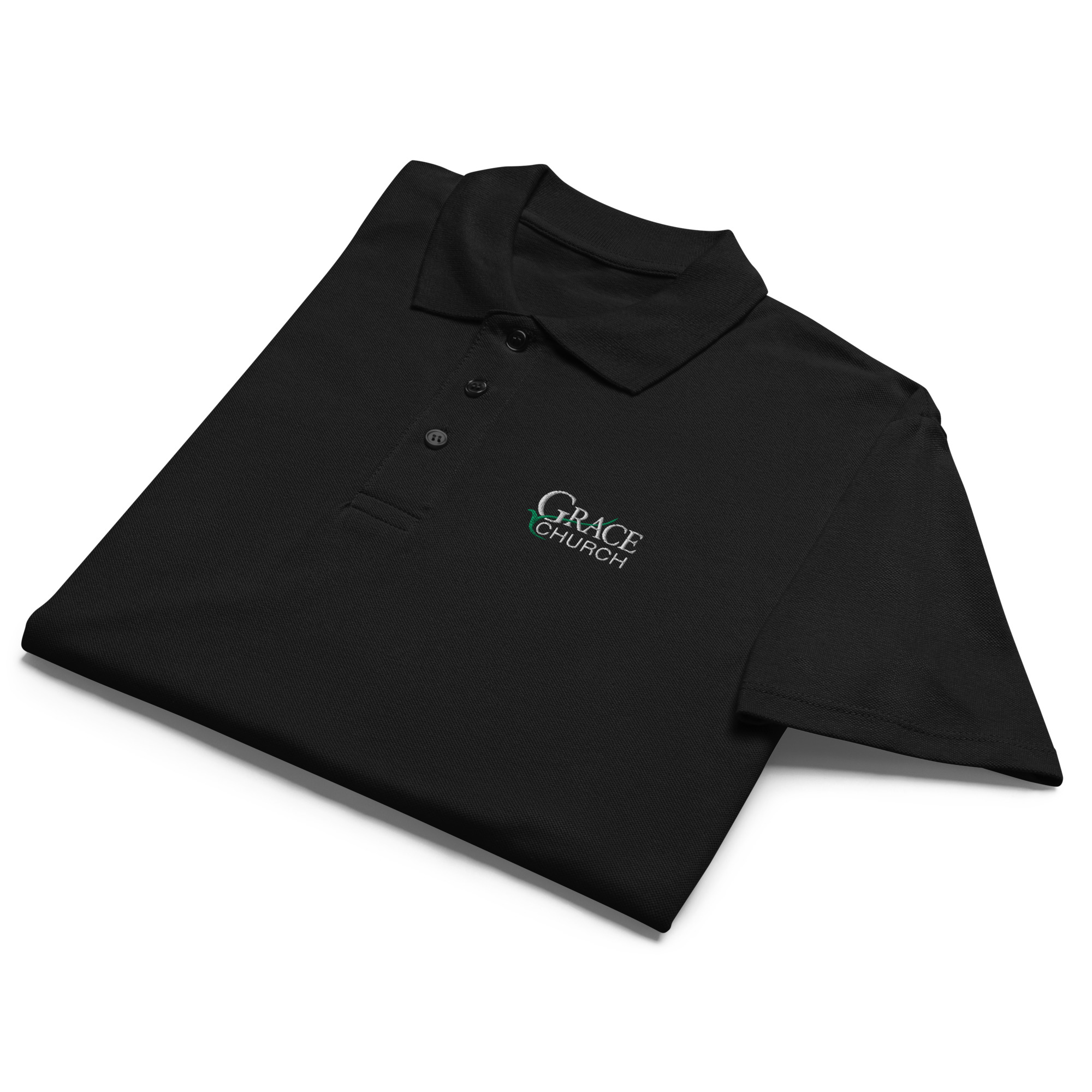 Premium pique polo shirt — Black